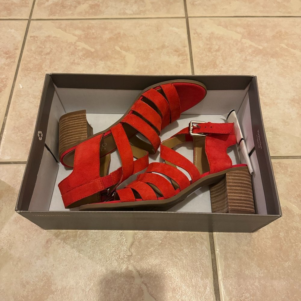 Franco Sarto Strappy Red Heels